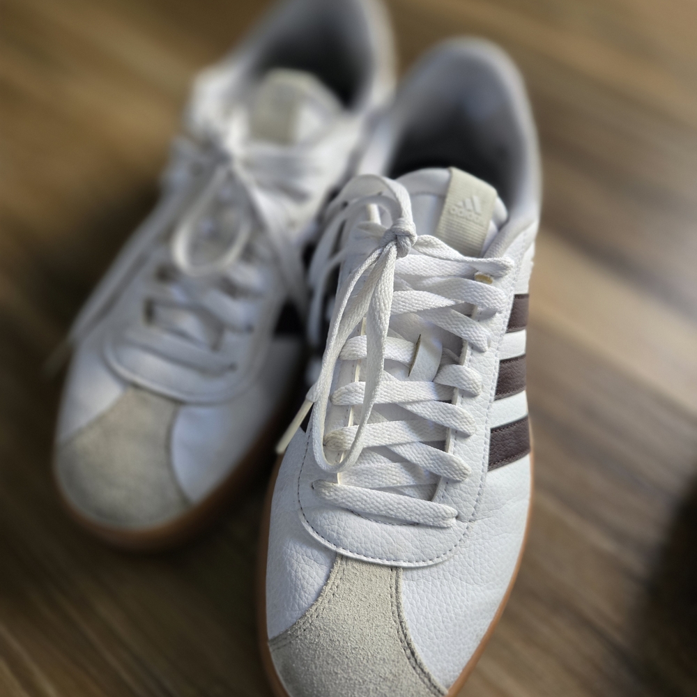 adidas White and Brown Sneakers